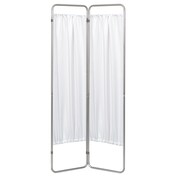 OMNIMED 2 Section Economy Privacy Screen with Vinyl Panels, White 153092-10